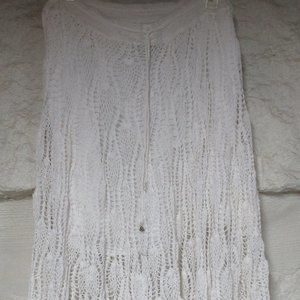 Boho White Doiley Lace Skirt With Elastic Tie Waist OSFA